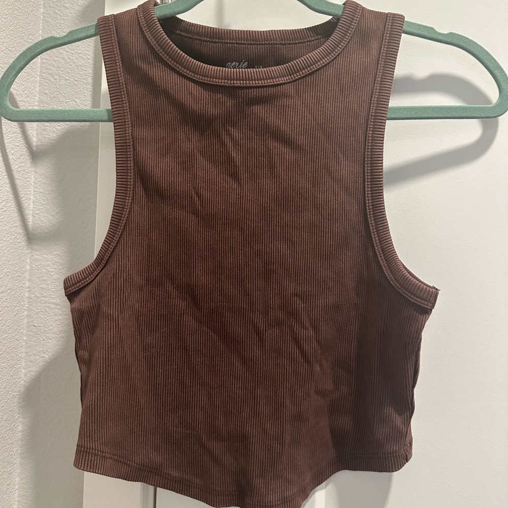 Aerie Brown Cropped Tank